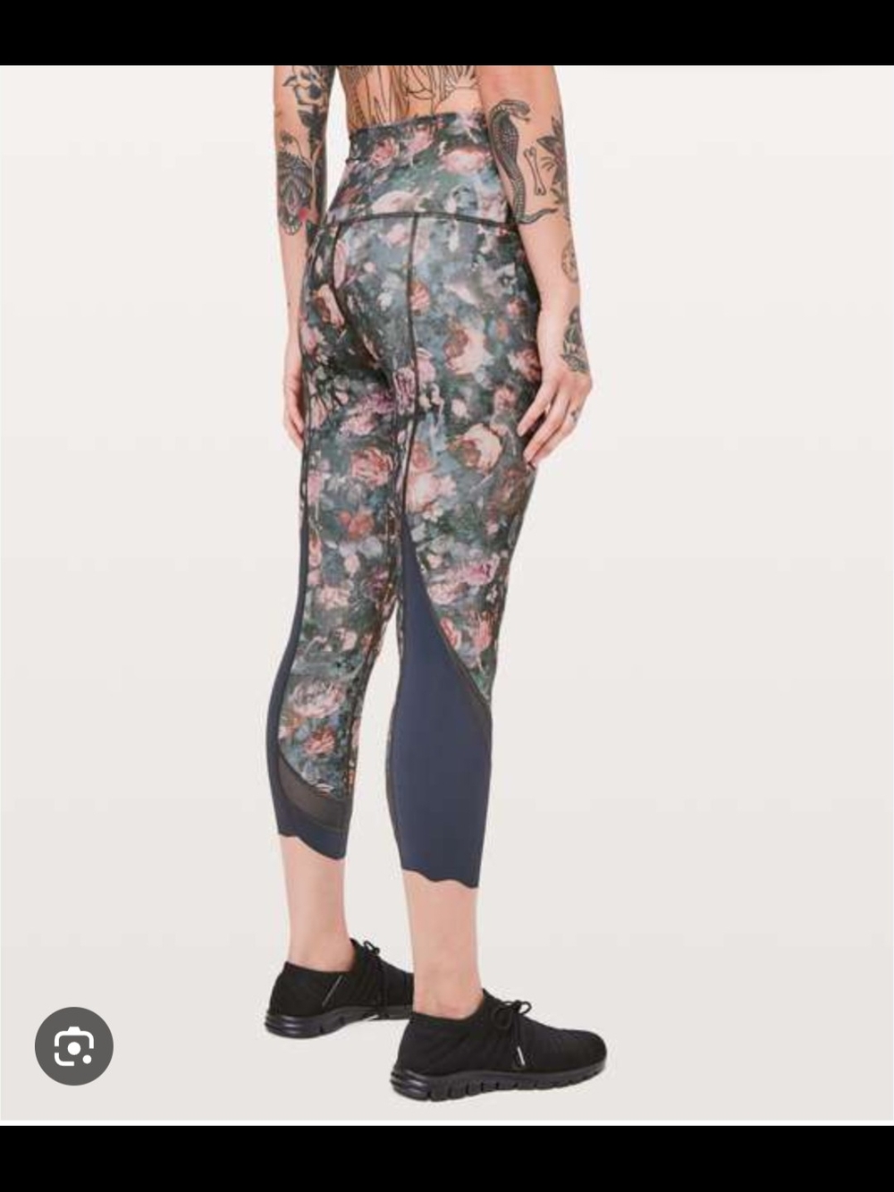 lululemon athletica Floral Print High-Rise Capris with Navy Panels